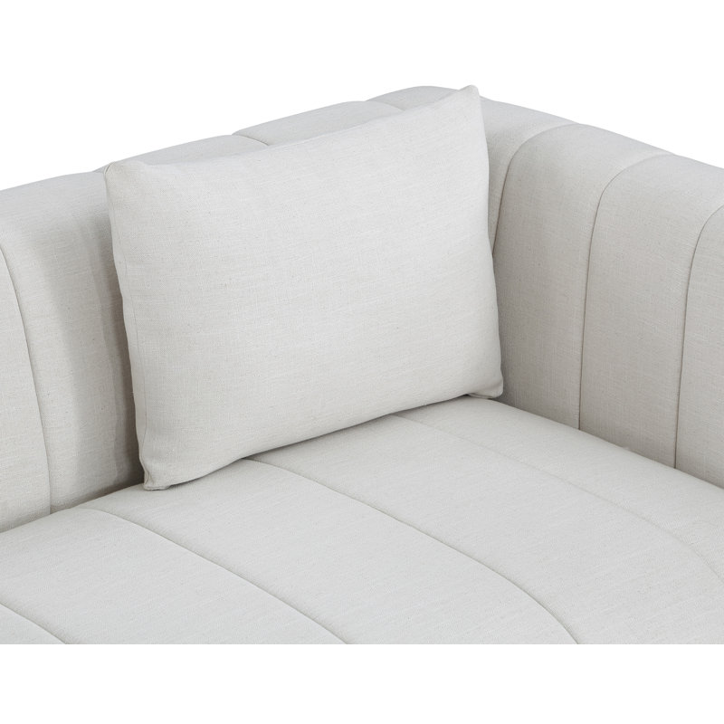 Hyams 67'' Loveseat, Cream Linen Textured Fabric