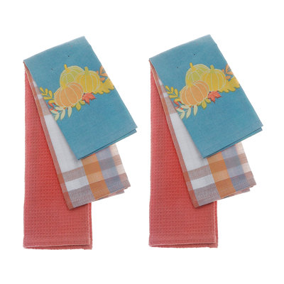 Linge à vaisselle (ensemble de 3 pièces) (carreaux avec écusson citrouille) - ensemble de 2