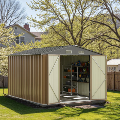 8 Ft. W X 10 Ft. D Metal Storage Shed With Frame