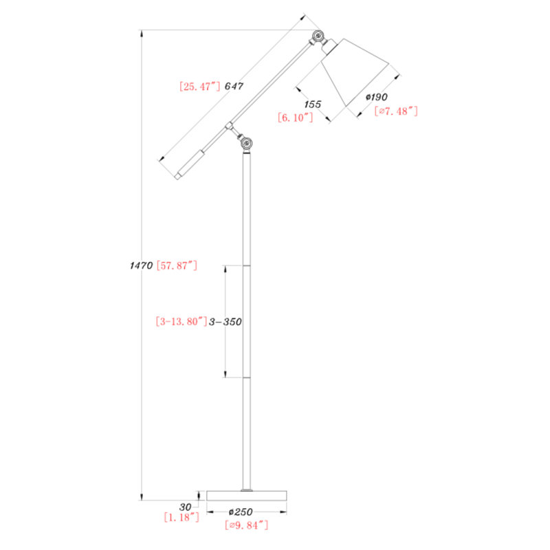 Lampe de travail sur pied 58 po