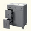 Meuble-lavabo 24 po avec lavabo en céramique, 2 tiroirs, 1 porte à fermeture en douceur