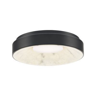 Plafonnier encastré à DEL Crackle Dimmable avec faux abat-jour albâtre, noir, température de couleur 3000K 