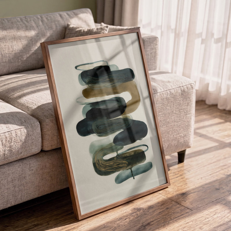 Slowcompression by Treechild — Abstract Wall Art, 12 × 18, Framed Canvas, Black