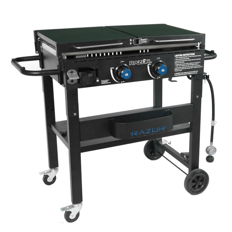 Razor 4 Burner Foldable Griddle and Grill Combo with Lid 