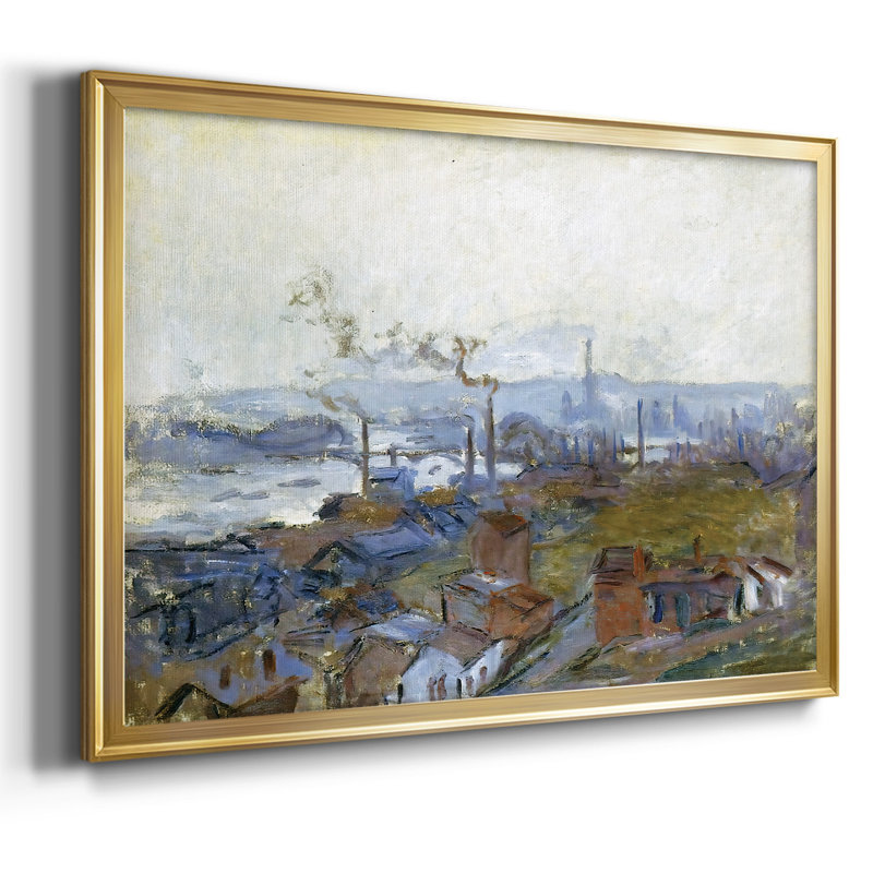 Vue de Rouen vue de la côte Sainte, reproduction d'art sur toile, Or, H 30 po x l 44 po x P 1,5 po