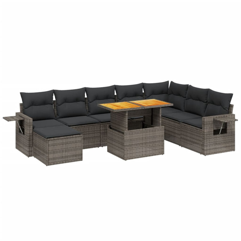 Ensemble de canapé de jardin Vidaxl gris