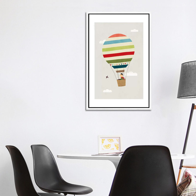 Balloon 1 Piece Wall Art on Canvas, 101.6 cm H x 66.04 cm W, White Framed