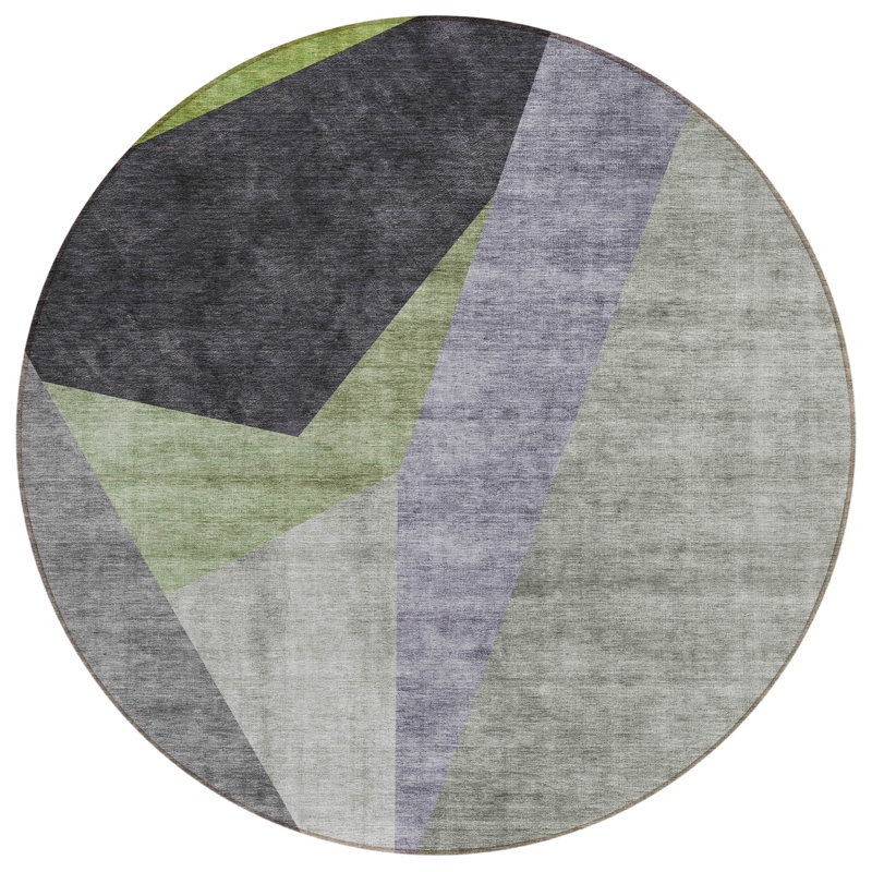 Tapis intérieur / extérieur Killingly avec envers antidérapant, Rond 8 pi