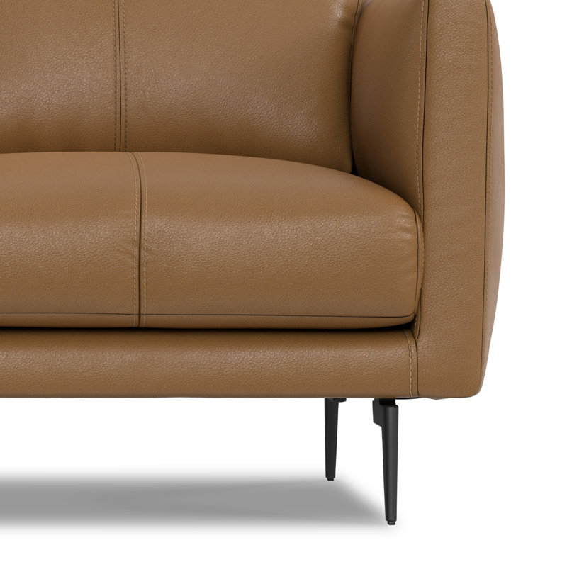 Stevens Leather Sofa, 60 inch, 2, Stevens Butternut Brown Genuine Leather