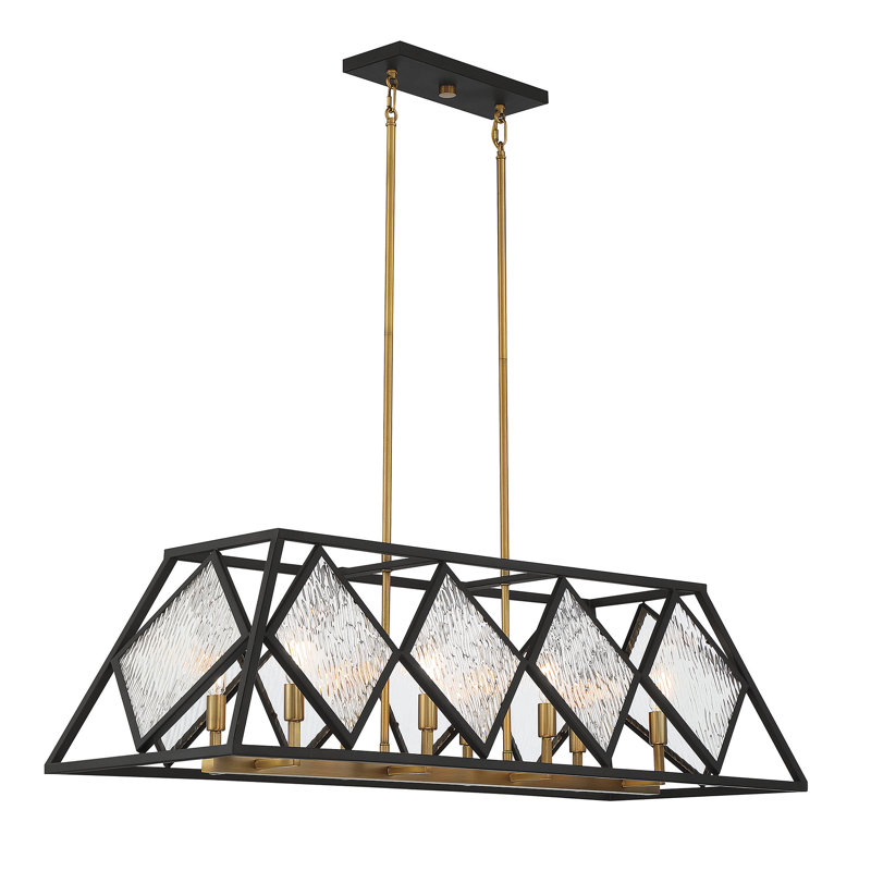 Luminaire suspendu linéaire à 8 lumières pour îlot de cuisine Harrsion