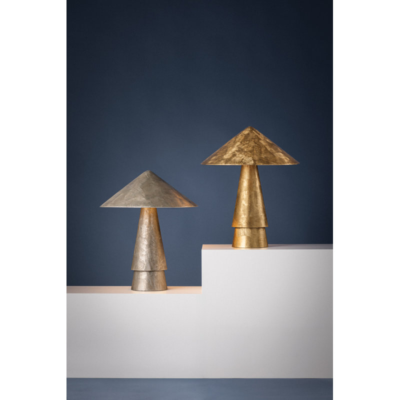Foxton Table Lamp in Warm Leaf, Silver, Silver