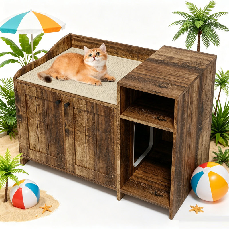 Litter Box Enclosure, Brown