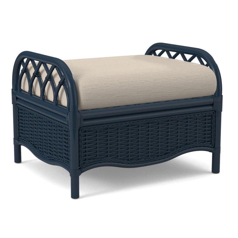 Everglade Ottoman, Gray Sugar Performance; 0863-84, Navy