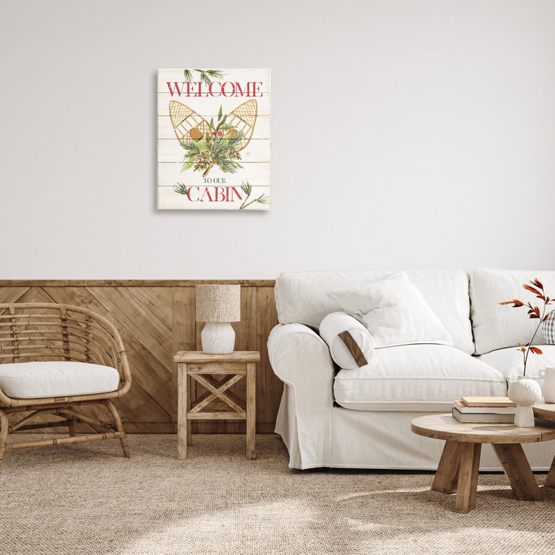 «Rustic Cabin Welcome», toile par Deane Beesley, H 30 po x l 24 po