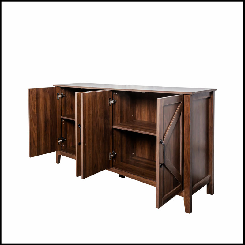Armoire avec 4 portes et 4 tablettes ouvertes, armoire de rangement autoportante pour plancher, hall d'entrée, salon, chambre à coucher, bureau