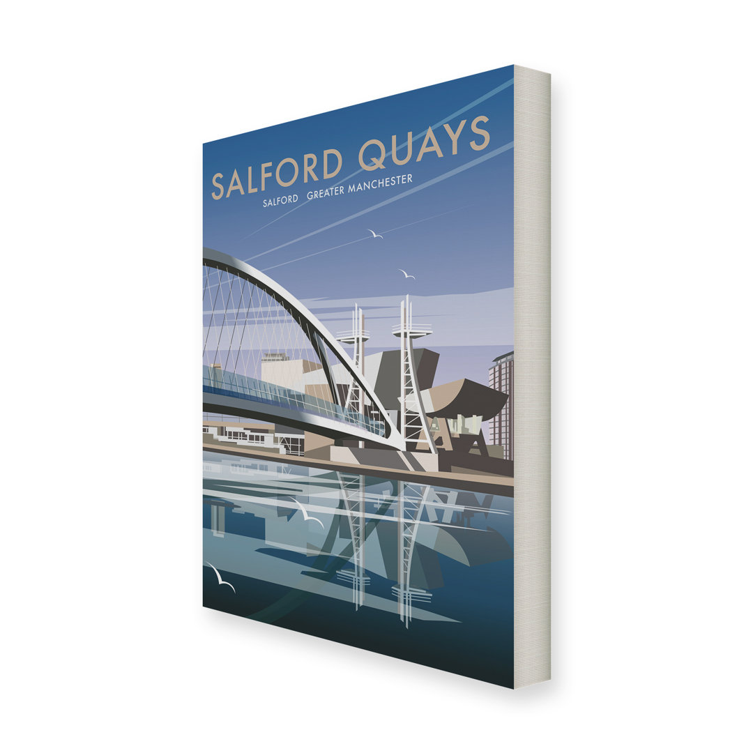 Salford Quays, Greater Manchester by Dave Thompson Vintage Advertisement Wrapped on Canvas