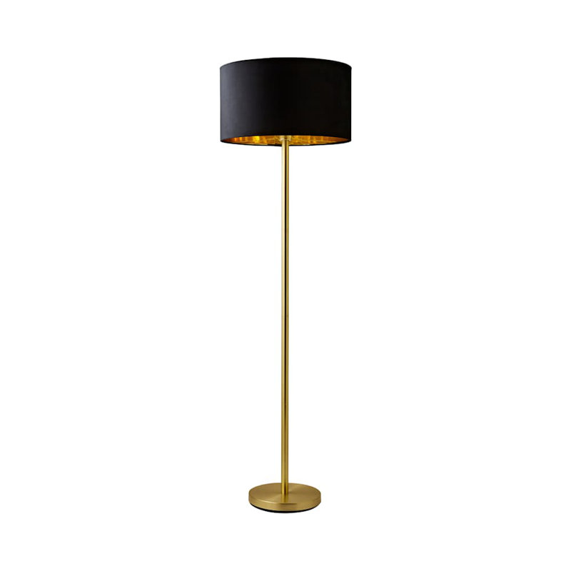 Baillieu 148cm Traditional Floor Lamp, Polished, No, Black