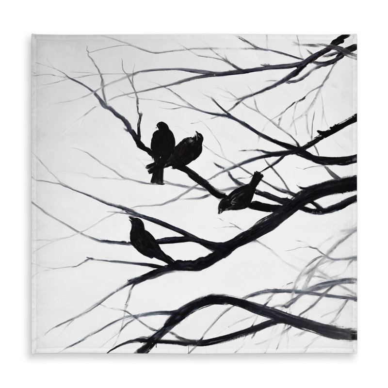 Birds and Branches Silhouette Tablecloth - Monochrome Decor