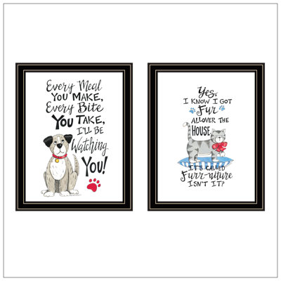 Trendy Decor 4U 2- Piece Vignette It's Called Furr-Niture Isn't It? Wall Art For Living Room, Bedroom Wall Art Print For Home Decor By Deb Strain