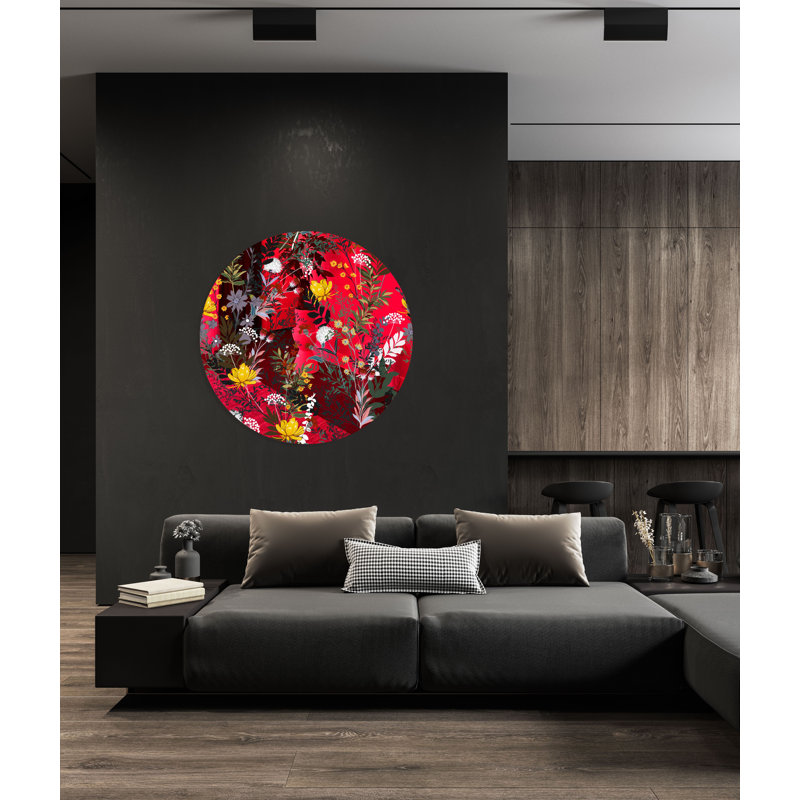 Cercles en acrylique doux et doux à fleurs foncées en miroir