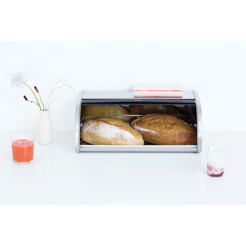 Brabantia Roll Top Bread Bin, Matt Steel