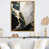 Toile avec cadre flottant or