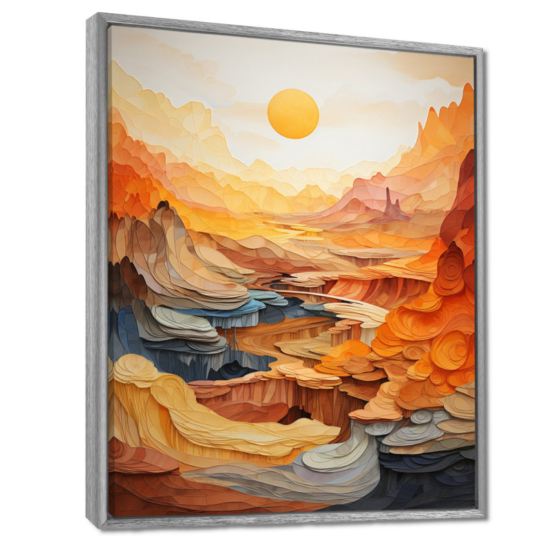 Isold Bold Landscape Canyon Desert II - Canyon, art mural, 32" H x 16" W, Encadrement argenté