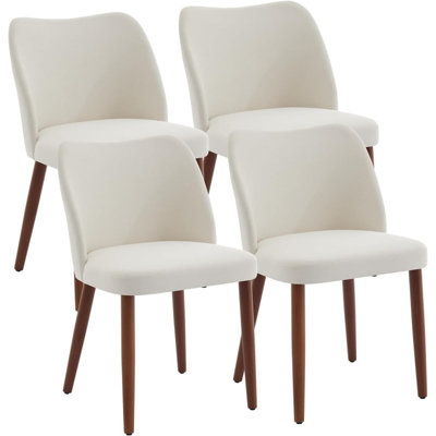 Ensemble de 4 chaises de salle à manger en lin / polyuréthane revêtu de polyuréthane avec dossier à oreilles