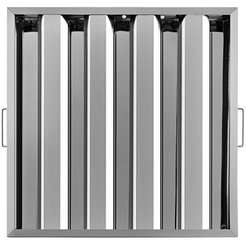 VEVOR Pack Of 6 Stainless 19.5"W x 19.5"H Commercial Hood Filter, 5 Grooves Kitchen Exhaust Filter, 20" H x 20" W x 2" D