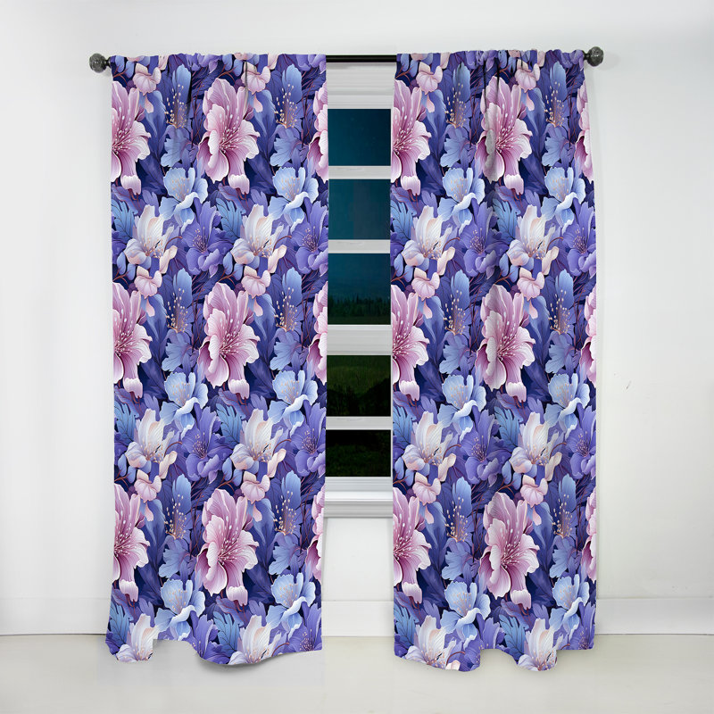 Tranquil Dreamscape Tropical Motif I - Rideau en velours tropical - obscurcissant - 1 panneau, L 52 po x L 95 po