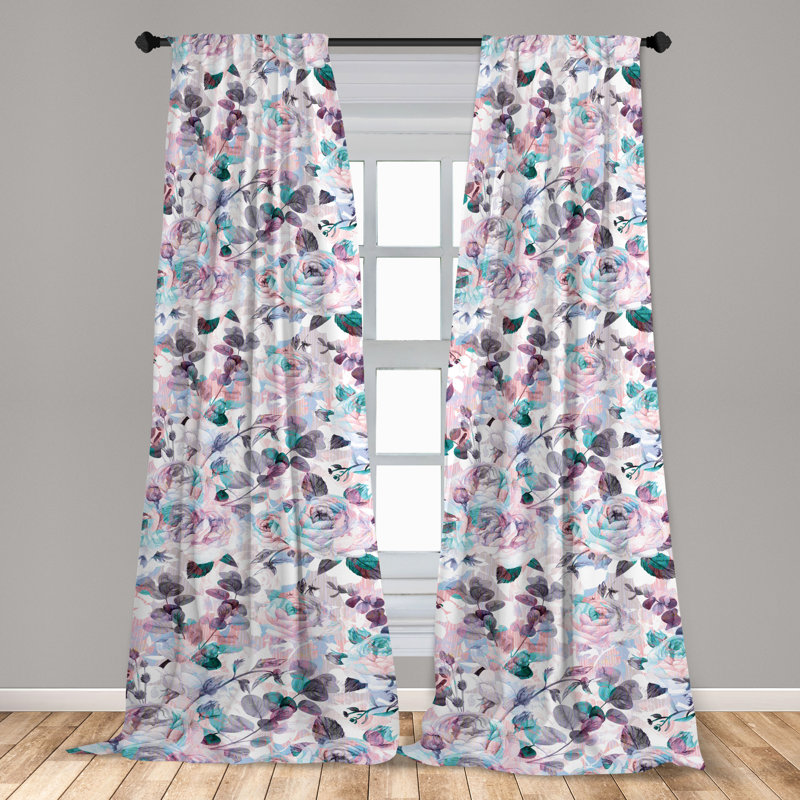 Ferin Semi Sheer Curtain Pair, 28" W x 84" L