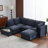 U-shaped Sectional Sofa Modular Sofa Couch with a Movable Ottoman-2074030798