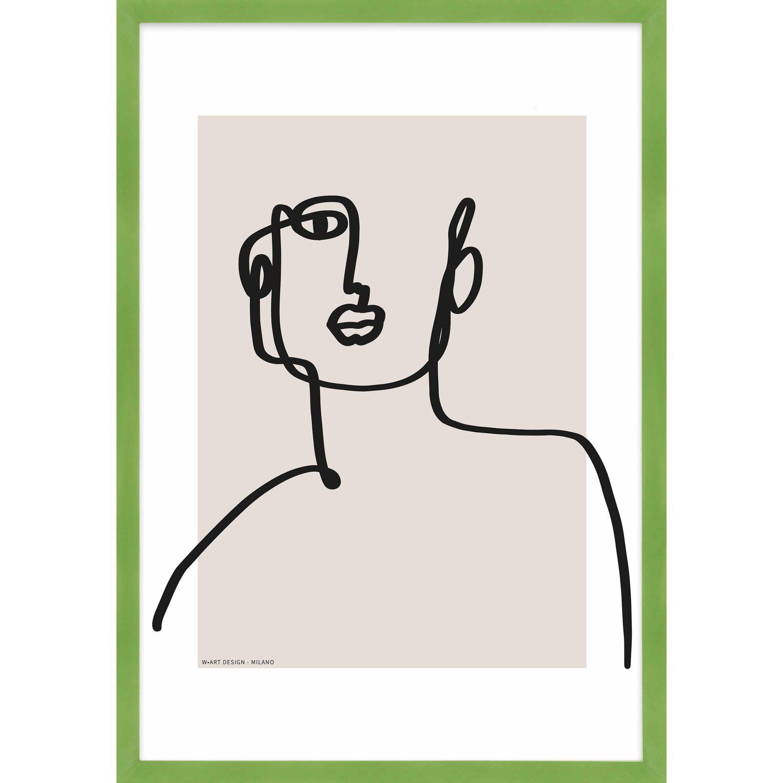 Romina Gadler "Figure and Form 2" Print, 20" H x 14" W x 1.25" D, Lime Green Framed Paper