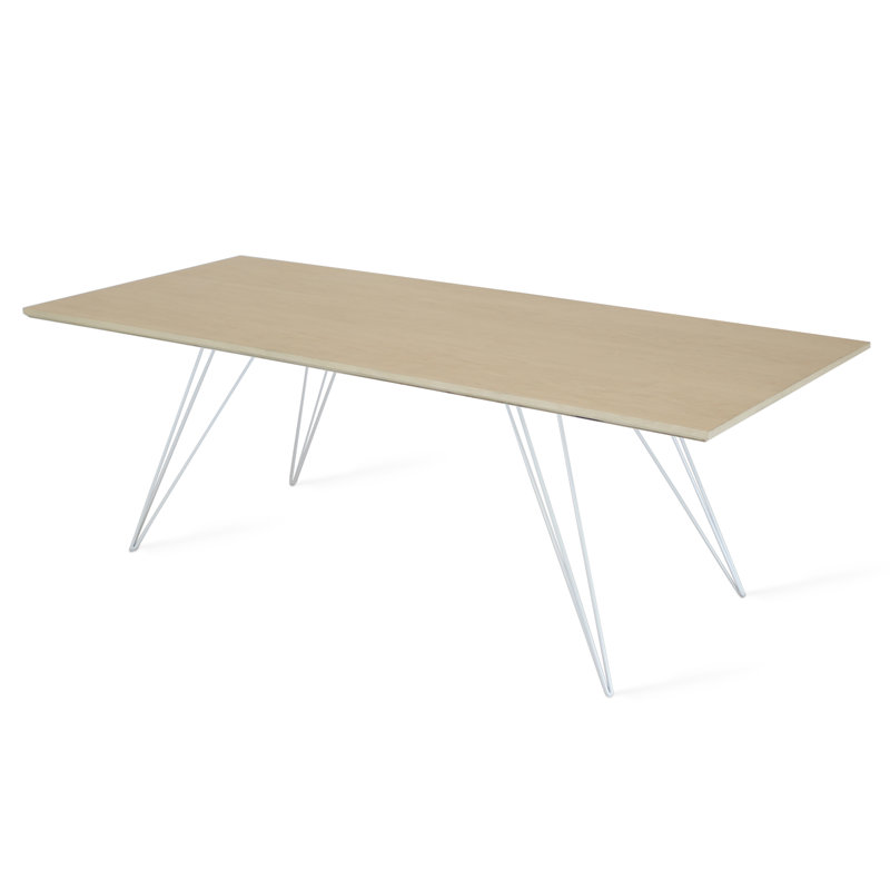 Williams Coffee Table, White, 18" H x 54" L x 23" W, Maple