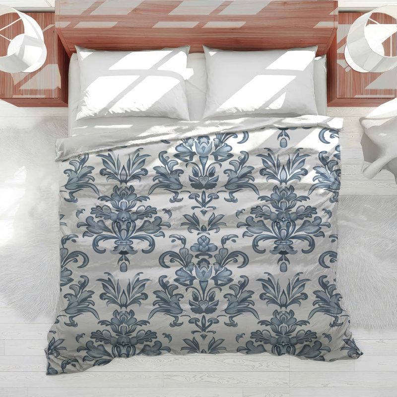 Ornate Damask Bedding Patterns Comforter Baroque, Twin Comforter