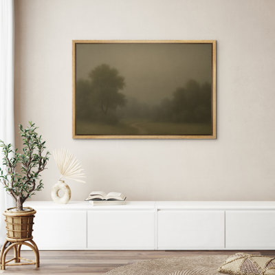 Art mural encadré «Misty Forest Path»