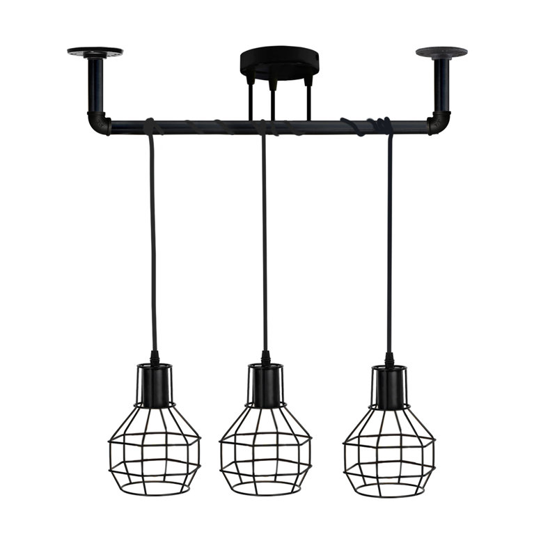 Bruyere 3 - Light Kitchen Island Pendant, Black