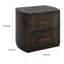 Table de chevet Eray, 2 tiroirs, bois de manguier, 29 po-112313365