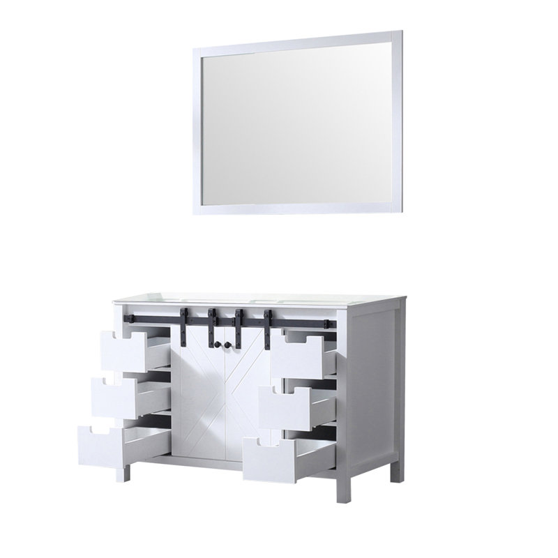 Meuble-lavabo blanc 48 po X P 22 po P, avec l 44 po Miroir, Blanc