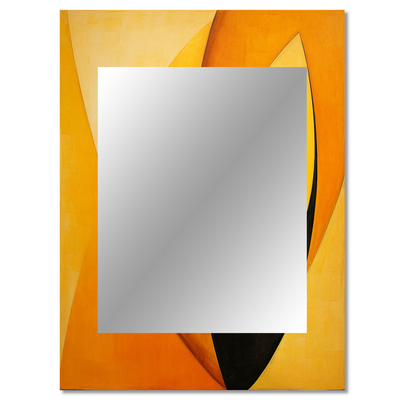 Amber Arcs Mango Fruit - grand miroir de fruits, décor de miroir mural traditionnel unique, impression d'art en métal