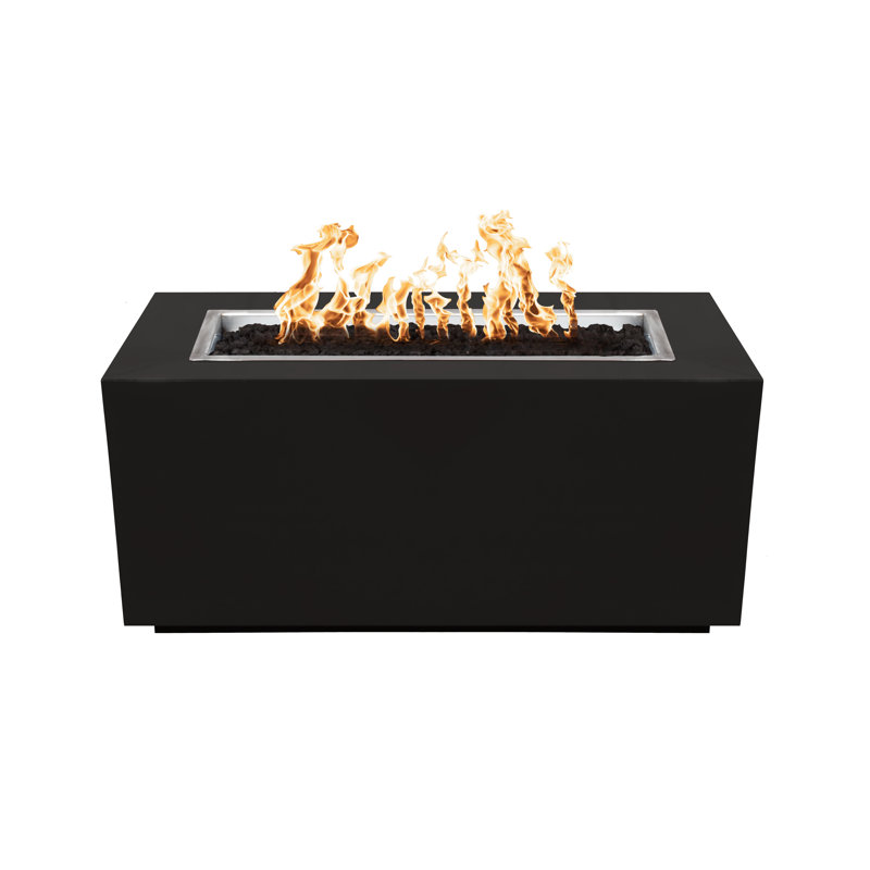 Pismo Rectangle Smokeless Fire Pit, 24" H x 48" W x 24" D, Black, Propane