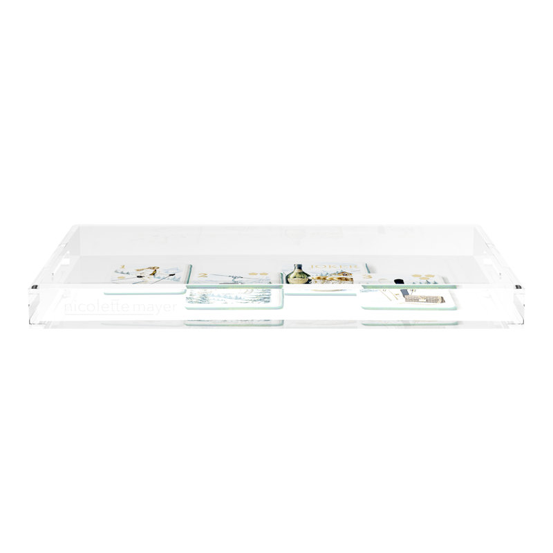 Mahjong Acrylic Decorative Tray, 17"W x 10.5"D x 2"H