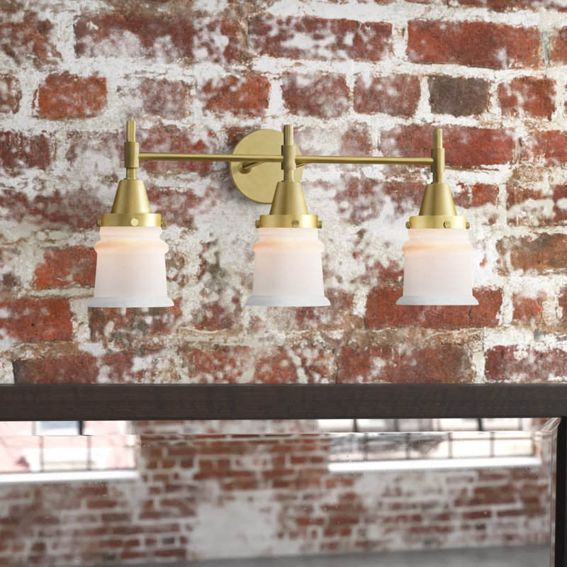 Éclairage pour meuble-lavabo à 3 lumières à intensité variable Gayle, Laiton satiné, Ampoule DEL rétro 4 watts