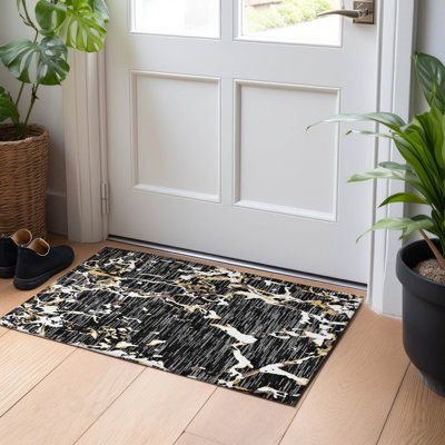 Machine Washable Indoor/Outdoor Chayden ACN1046 Black