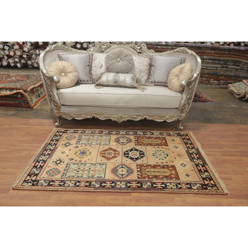 Tapis en coton pêche unique 5 pi 10 po x 4 pi 0 po