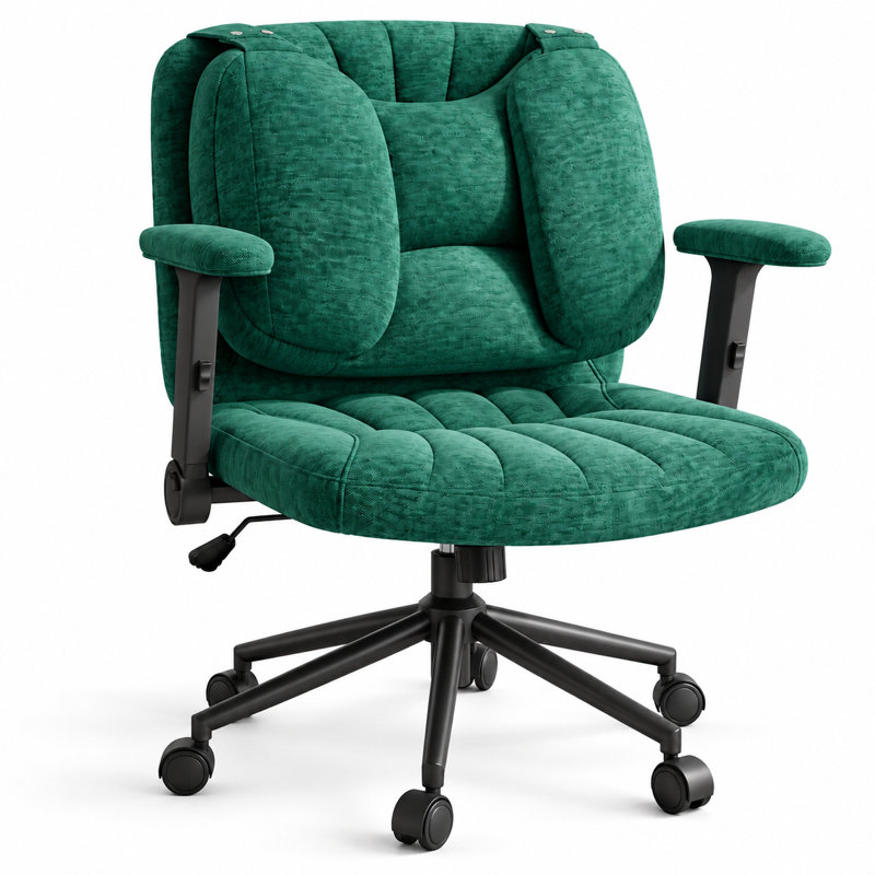 Latitude Run® Chenille Executive Chair, Green