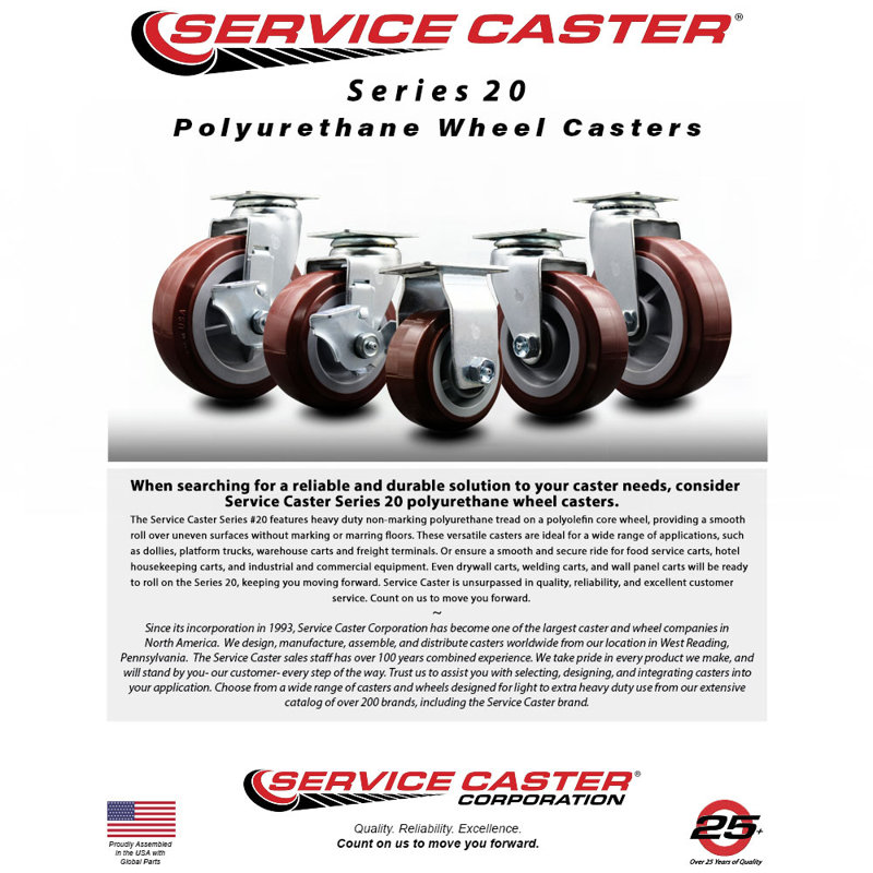 Poly on Polyolefin Caster with Roller Bearing