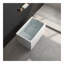 Acrylic Freestanding Bathtub with seat: Spacious rectangle Shape, Gloss White Finish, Chrome Overflow