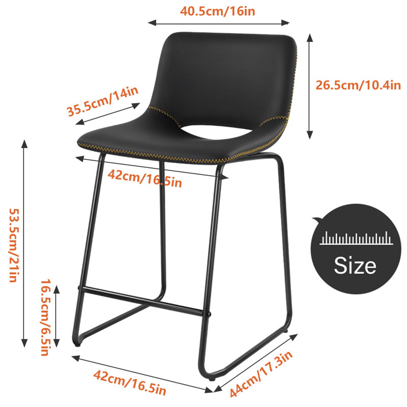Tabouret Saraye, Petit tabouret (siège d'une hauteur de 21 po), Noir