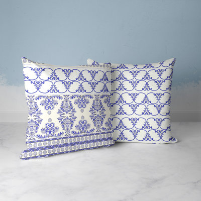 Floral Outdoor Reversible Throw Pillow